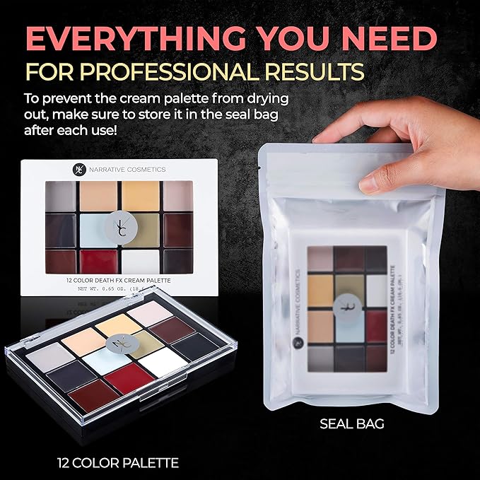 12-Color Death FX Cream Palette, Professional Quick Drying