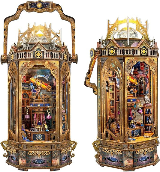 3D Wooden Puzzles for Adults 3D Puzzles Model kit Stress-Relief Toy with Mechanical Rotation Bookshelf Ideal Gift for Adults and Teens- The Lantern of Gaiaxy