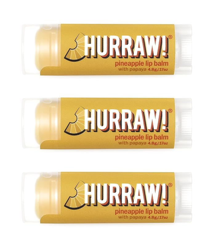Hurraw! Pineapple Lip Balm, 3 Pack: