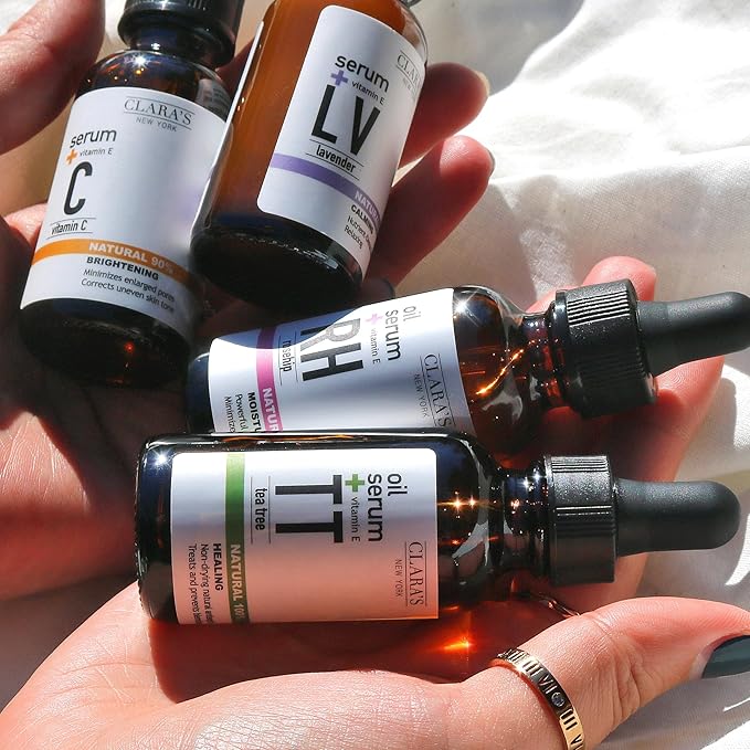 CLARA'S NEW YORK 100% Natural Rosehip Facial Oil Serum with Vitamin E – Hydrating, Anti-Aging Face Oil for Fine Lines & Wrinkles – Lightweight, Non-Greasy – 30ml – Made in USA