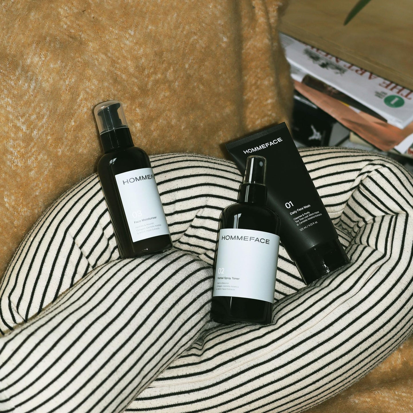 HOMMEFACE Men’s Herbal Spray Face Toner - Alcohol-Free, Hydrating & Balancing Facial Mist - Korean Skincare Technology with Witch Hazel, CICA Extract, Hyaluronic Acid, 8.45 fl oz