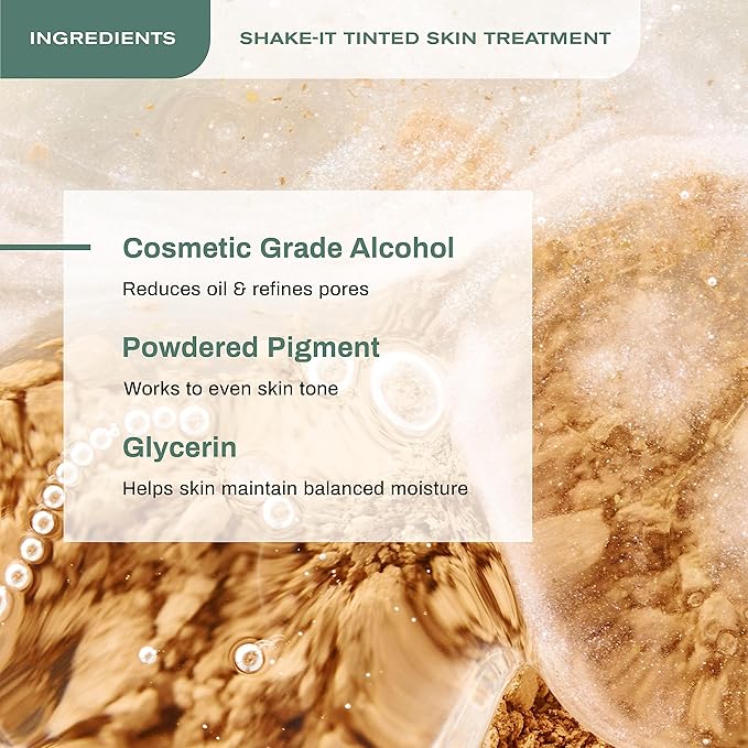 Erno Laszlo Shake-It Tinted Skincare Treatment, Medium Face Tint for Warmer Complexions, Beautiful Skin Tone, Controls Oil, Natural Matte Finish (3 Fl Oz)