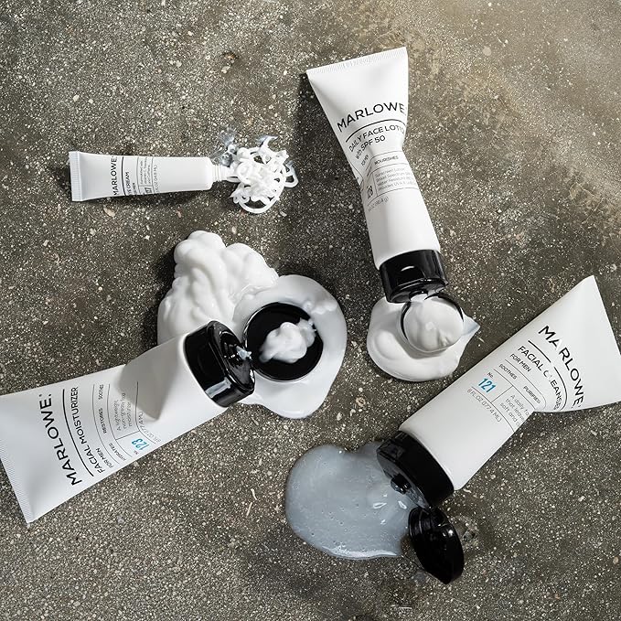 MARLOWE. No. 121 Facial Cleanser 6 oz, Daily Mens Face Wash with Natural Extracts & Antioxidants, Soothes, Purifies, Refreshes, Thick Lather, Fresh Woodsy Scent